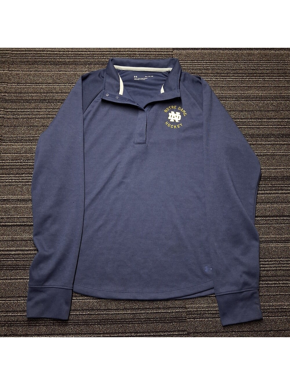 Under Armour Notre Dame Fighting Irish Hockey Men’s XL 1/4 Snap Pullover Navy